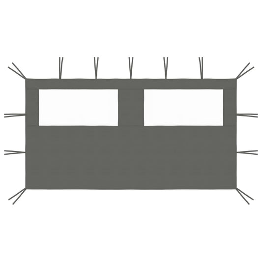 Pavillon-Seitenwand mit Fenstern 4x2 m Anthrazit