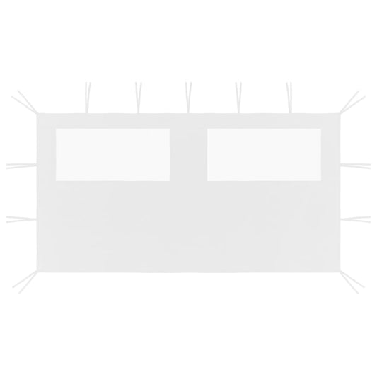 Pavillon-Seitenwand mit Fenstern 4x2 m Weiß