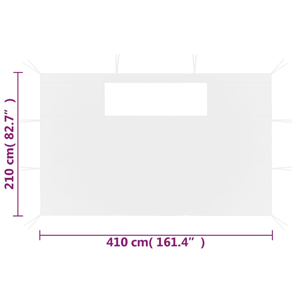Pavillon-Seitenwände mit Fenstern 2 Stk. Weiß