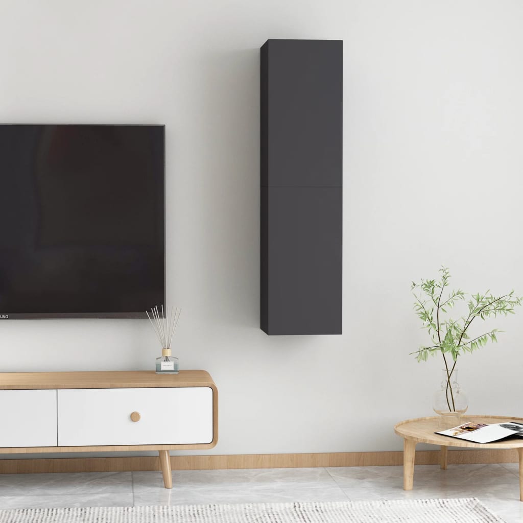 Meubles TV 2 pcs. Gris 30,5x30x60 cm en bois
