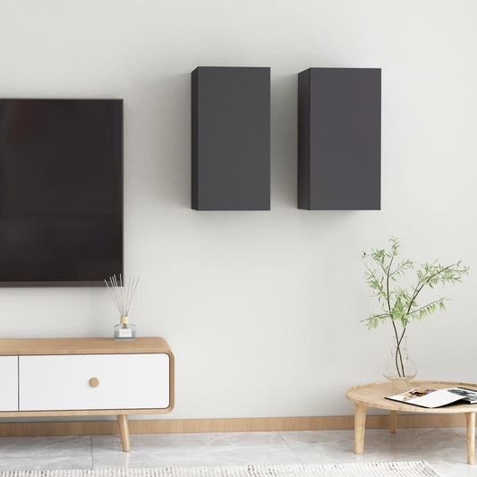 Meubles TV 2 pcs. Gris 30,5x30x60 cm en bois