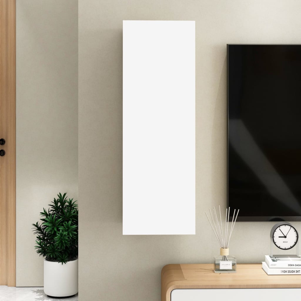 Meuble TV blanc 30,5x30x90 cm en bois