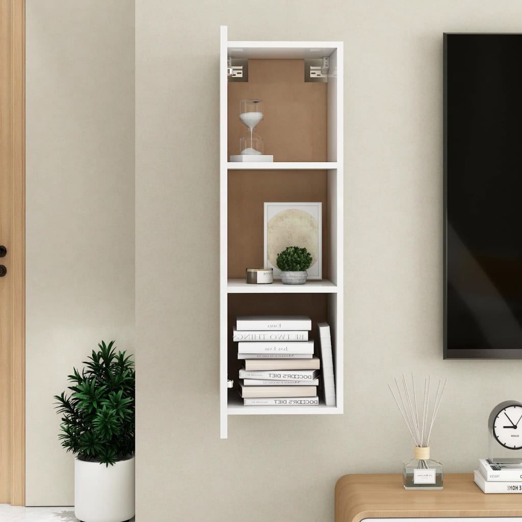 Meuble TV blanc 30,5x30x90 cm en bois