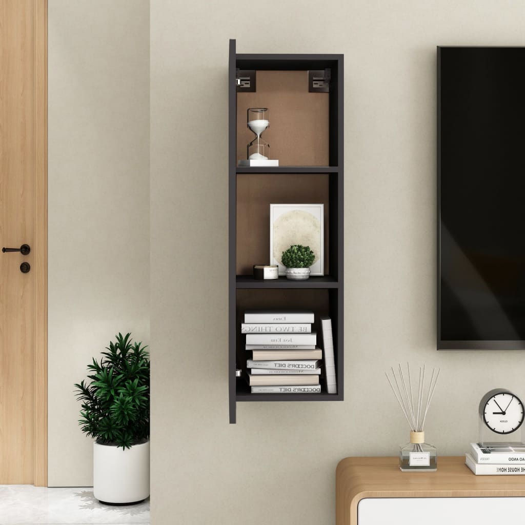 TV-Schrank Grau 30,5x30x90 cm Holzwerkstoff
