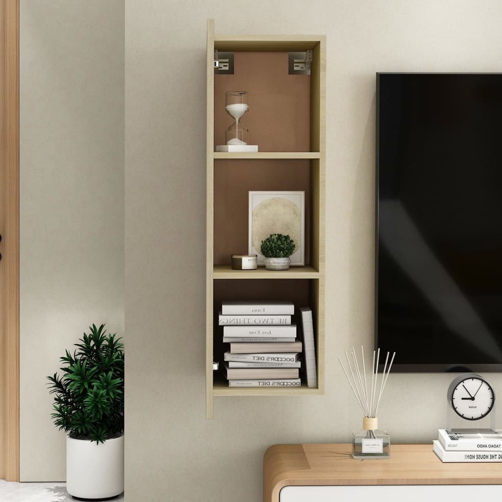 Meuble TV en chêne Sonoma 30,5x30x90 cm, matériau à base de bois