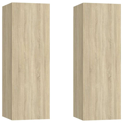 TV-Schränke 2 Stk. Sonoma-Eiche 30,5x30x90 cm Holzwerkstoff