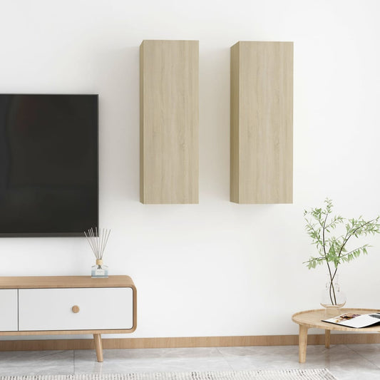 Meubles TV 2 pcs. Chêne Sonoma 30,5x30x90 cm matériau bois