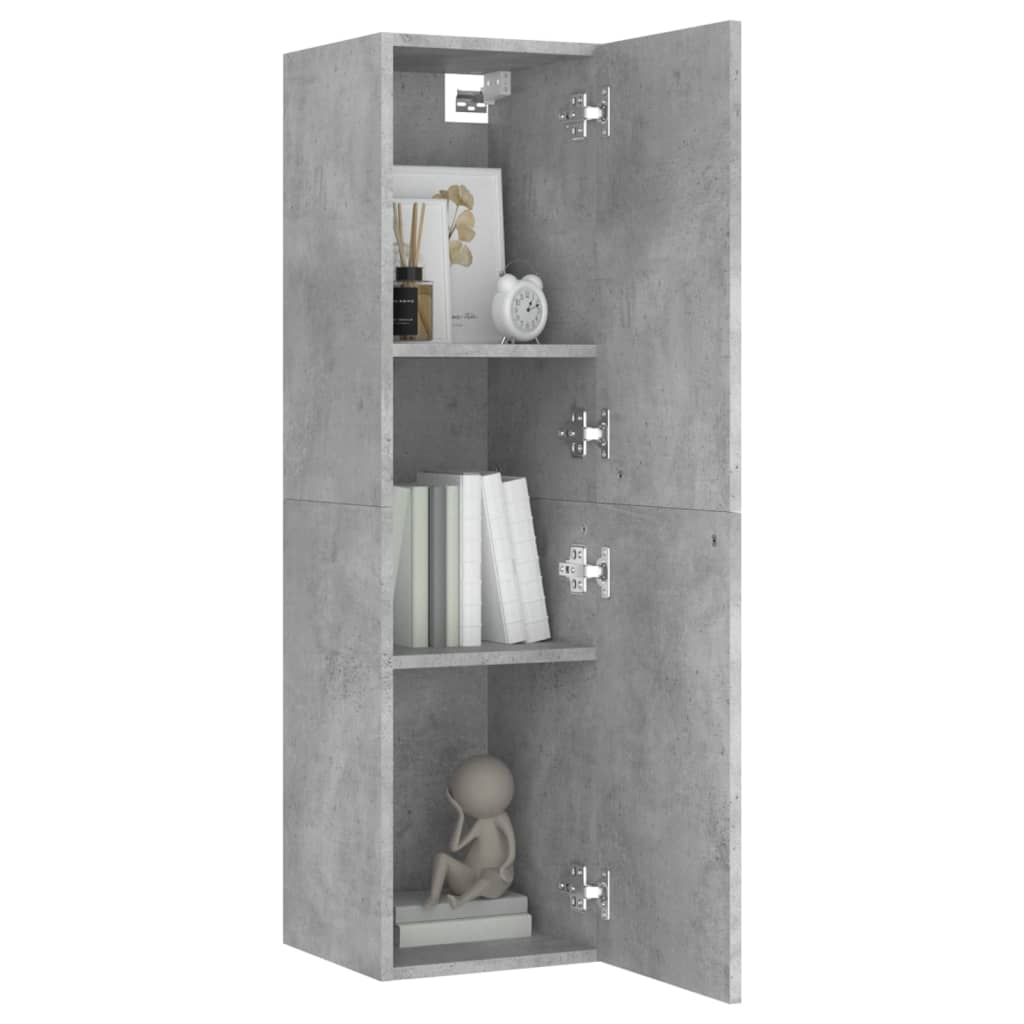 Meuble TV gris béton 30,5x30x110 cm en bois