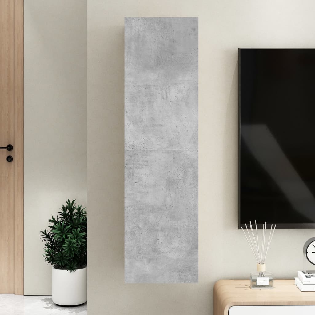 Meuble TV gris béton 30,5x30x110 cm en bois