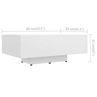 Couchtisch Weiß 85x55x31 cm Holzwerkstoff