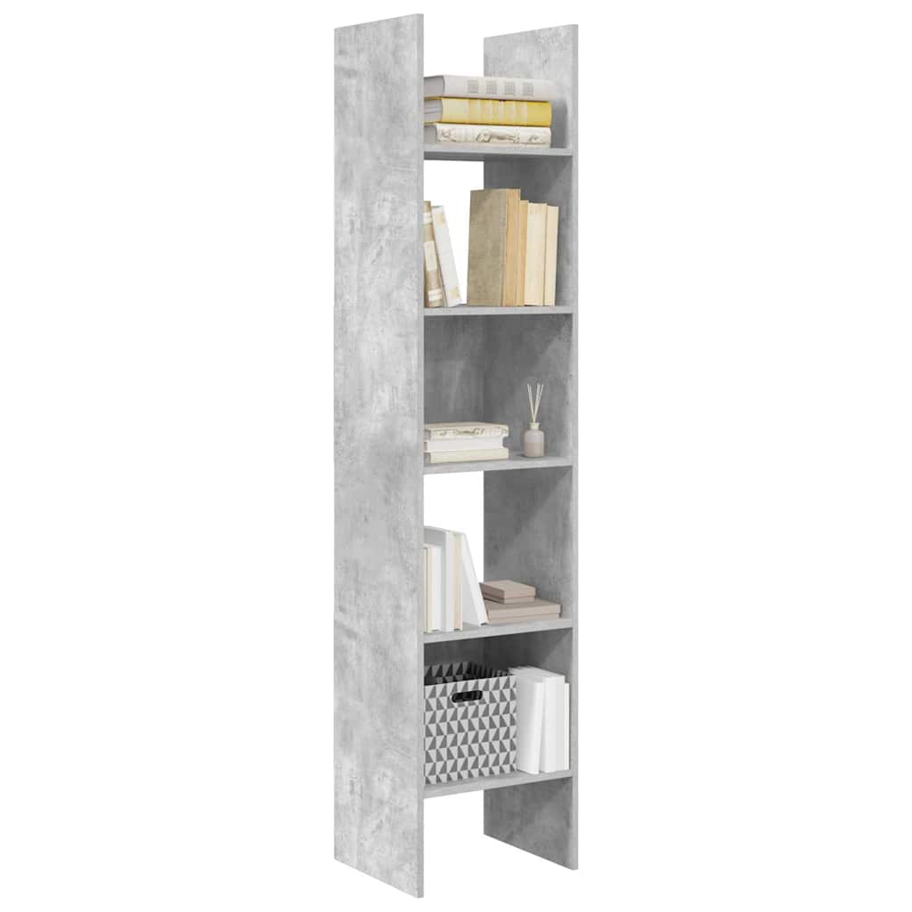 Bücherregal Betongrau 40x35x180 cm Holzwerkstoff