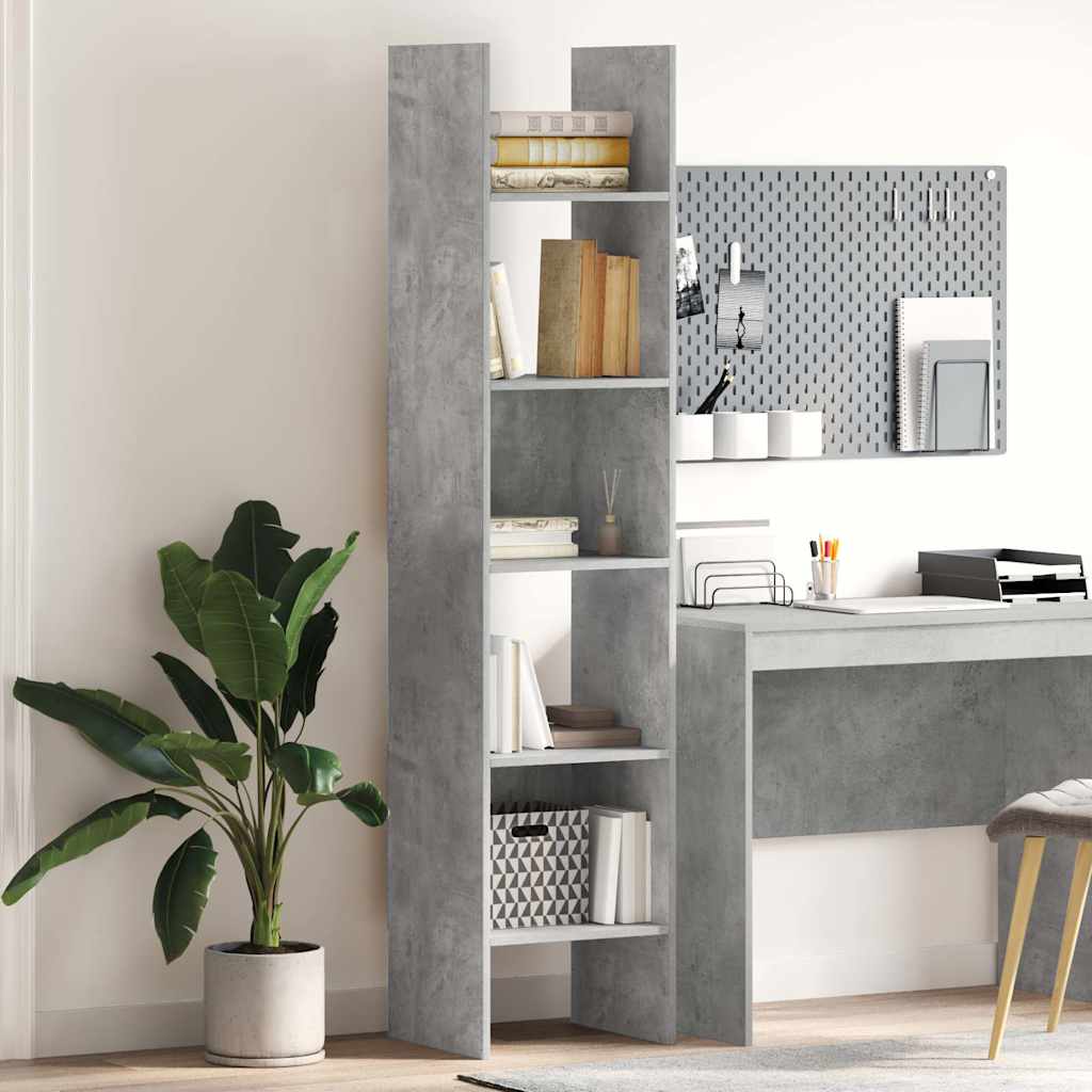 Bücherregal Betongrau 40x35x180 cm Holzwerkstoff