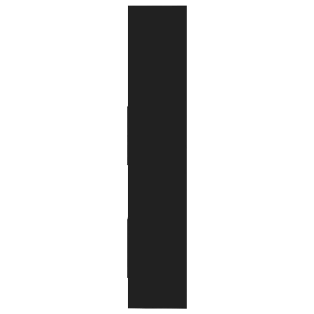 Bibliothèque noire 60x35x180 cm en bois