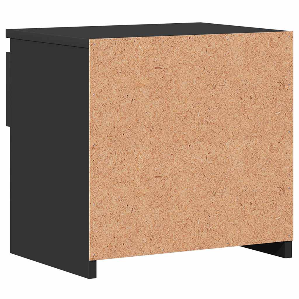 Bedside Table Black 40x30x39 cm Wood Material