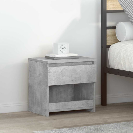 Bedside tables 2 pcs. Concrete grey 40x30x39 cm wood material