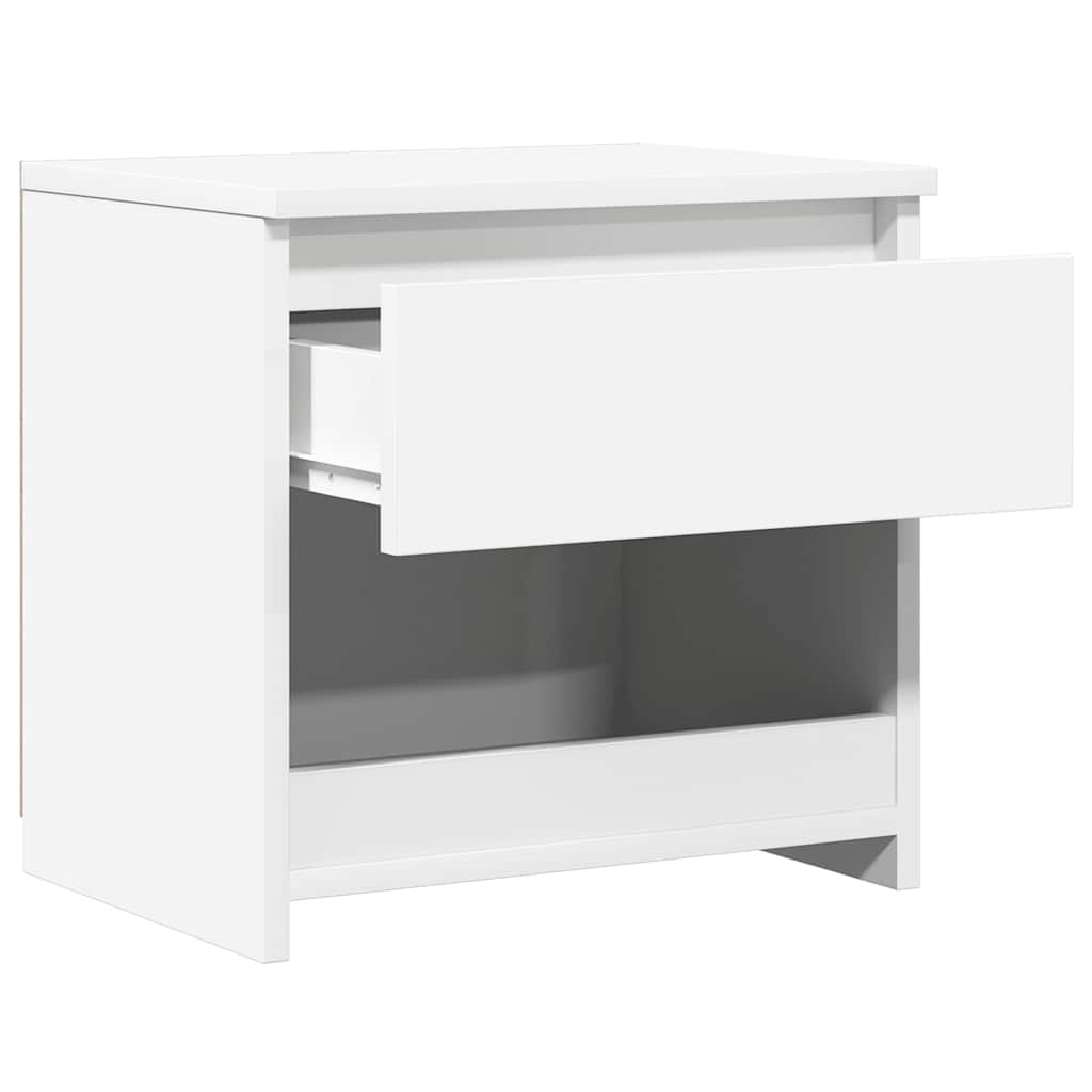 Bedside table high gloss white 40x30x39 cm wood material