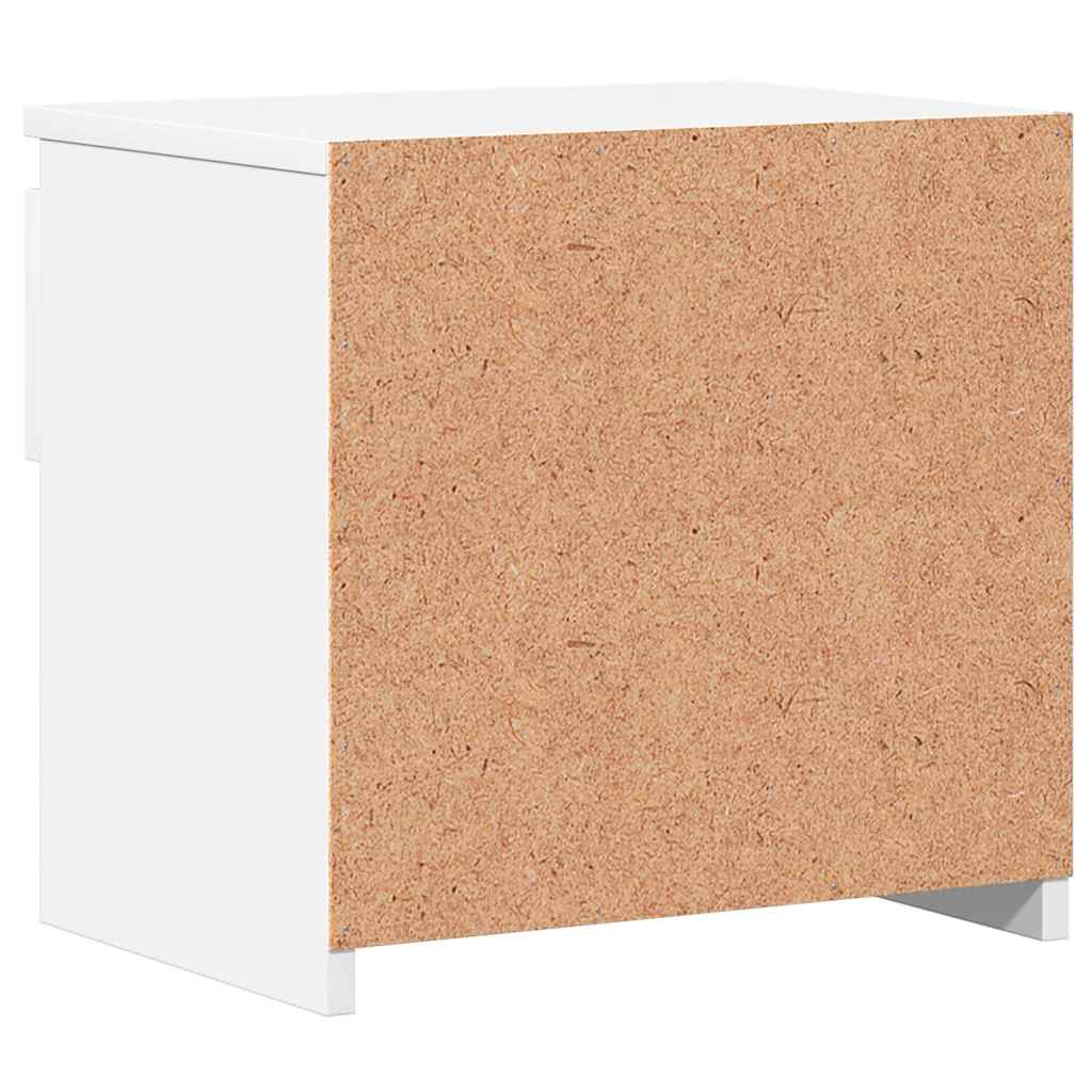 Bedside table high gloss white 40x30x39 cm wood material