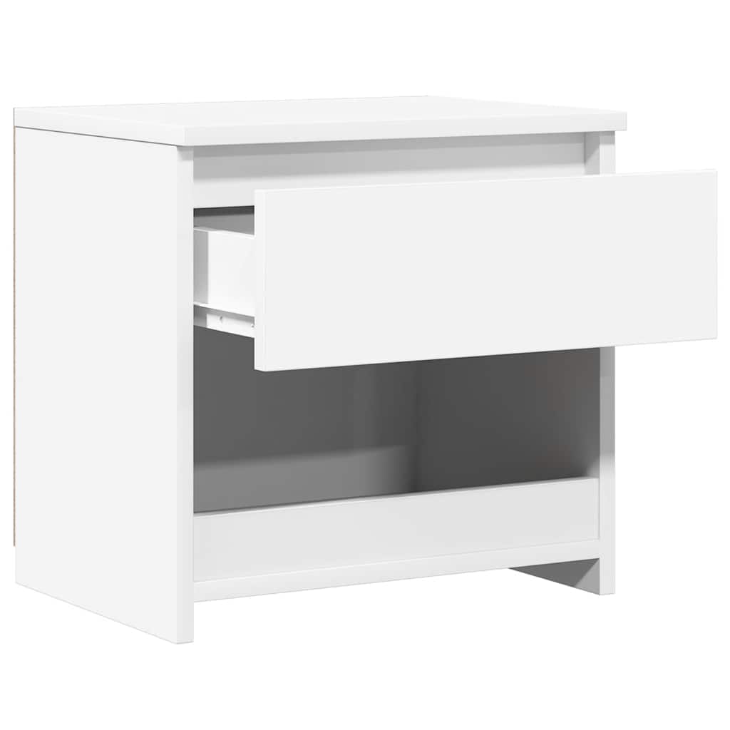 Bedside table high gloss white 40x30x39 cm wood material