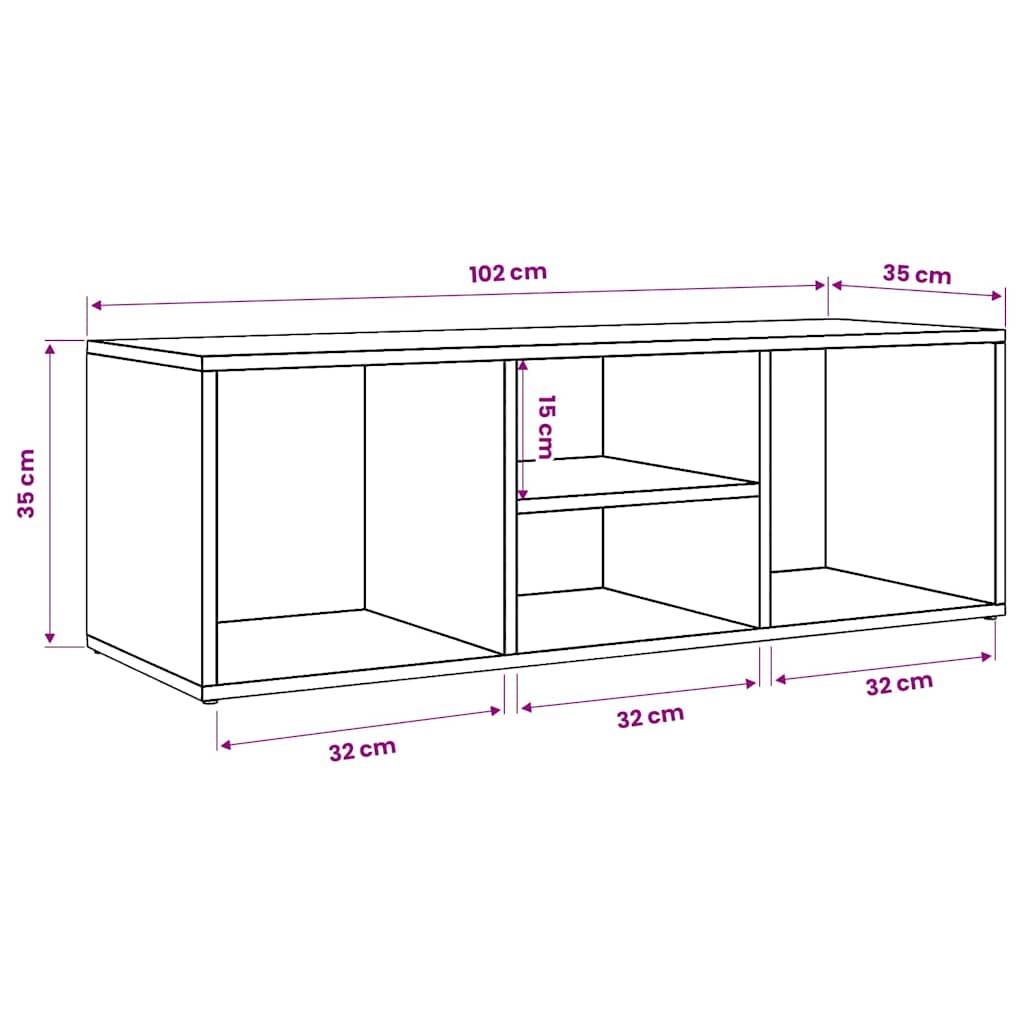 Schuhbank Weiß 102x35x35 cm Holzwerkstoff
