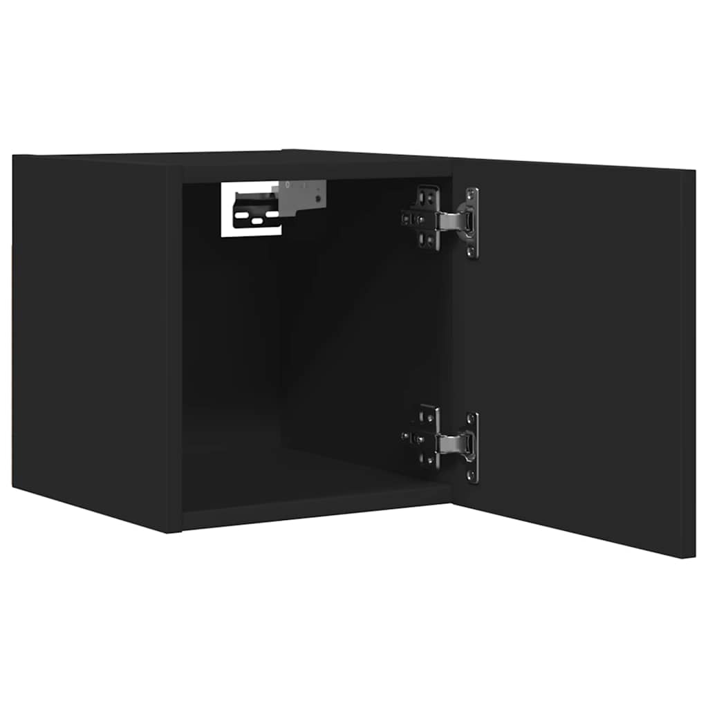 TV wall cabinets 4 pcs. Black 30.5x30x30 cm