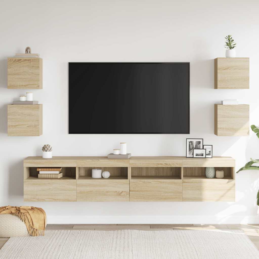 TV wall cabinets 4 pcs. Sonoma oak 30.5x30x30 cm