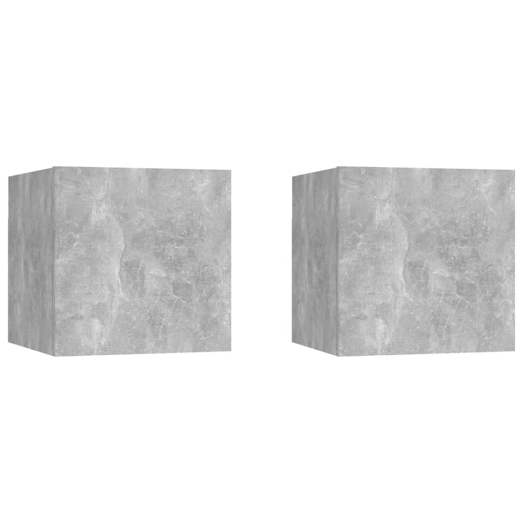 Armoires murales TV 2 pcs. gris béton 30,5x30x30 cm