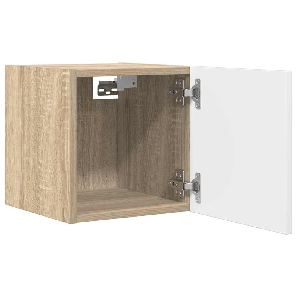 TV wall cabinets 4 pcs. White Sonoma oak 30.5x30x30 cm