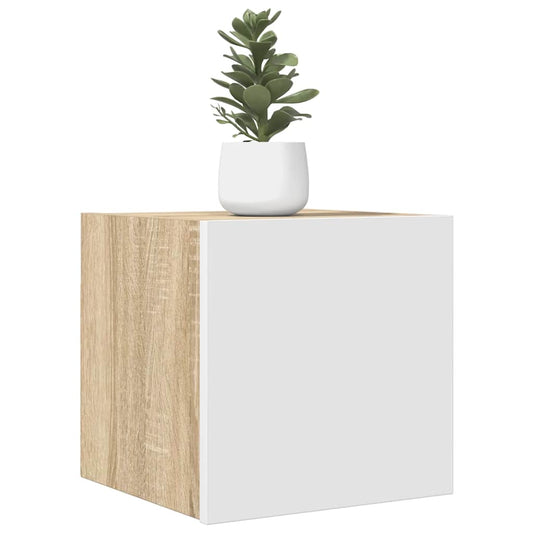TV wall cabinets 4 pcs. White Sonoma oak 30.5x30x30 cm