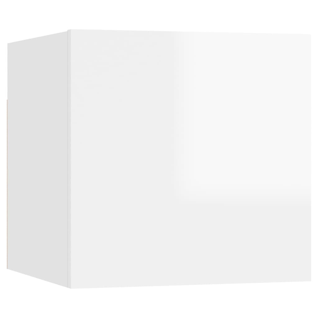 Meuble TV mural blanc brillant 30,5x30x30 cm