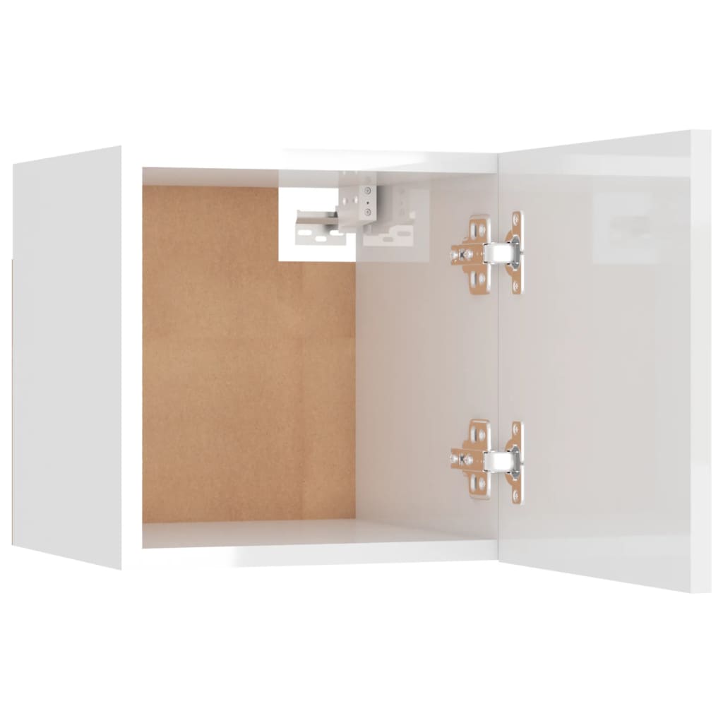 Meubles muraux TV 2 pcs. blanc brillant 30,5x30x30 cm