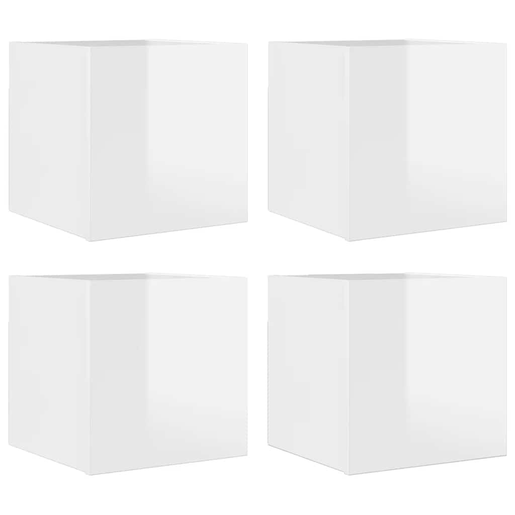 TV wall cabinets 4 pcs. High-gloss white 30.5x30x30 cm