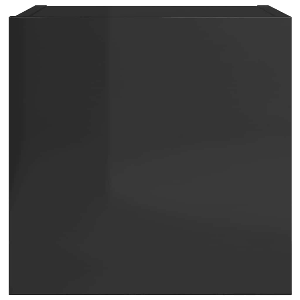 Meubles TV muraux, lot de 2, noir brillant, 30,5 x 30 x 30 cm
