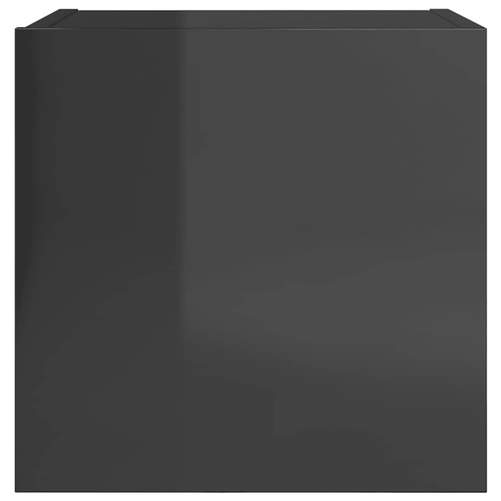 Meubles TV muraux, 2 pièces, gris brillant, 30,5 x 30 x 30 cm