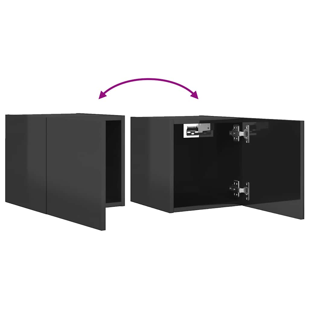TV wall cabinets 4 pcs. High-gloss grey 30.5x30x30 cm
