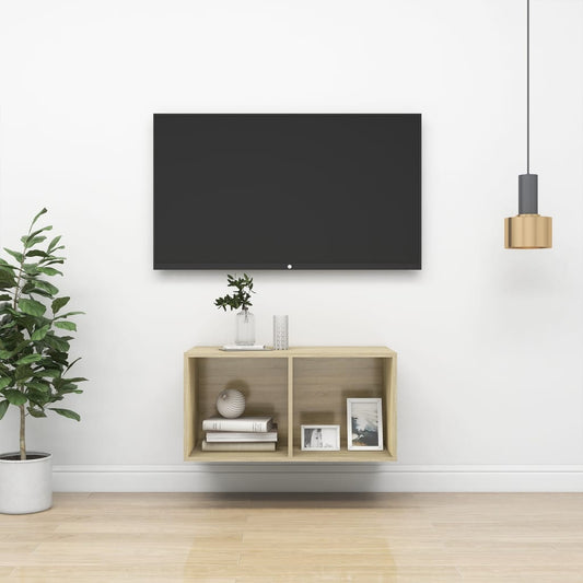 Meuble TV mural en chêne Sonoma 37x37x72 cm, matériau à base de bois