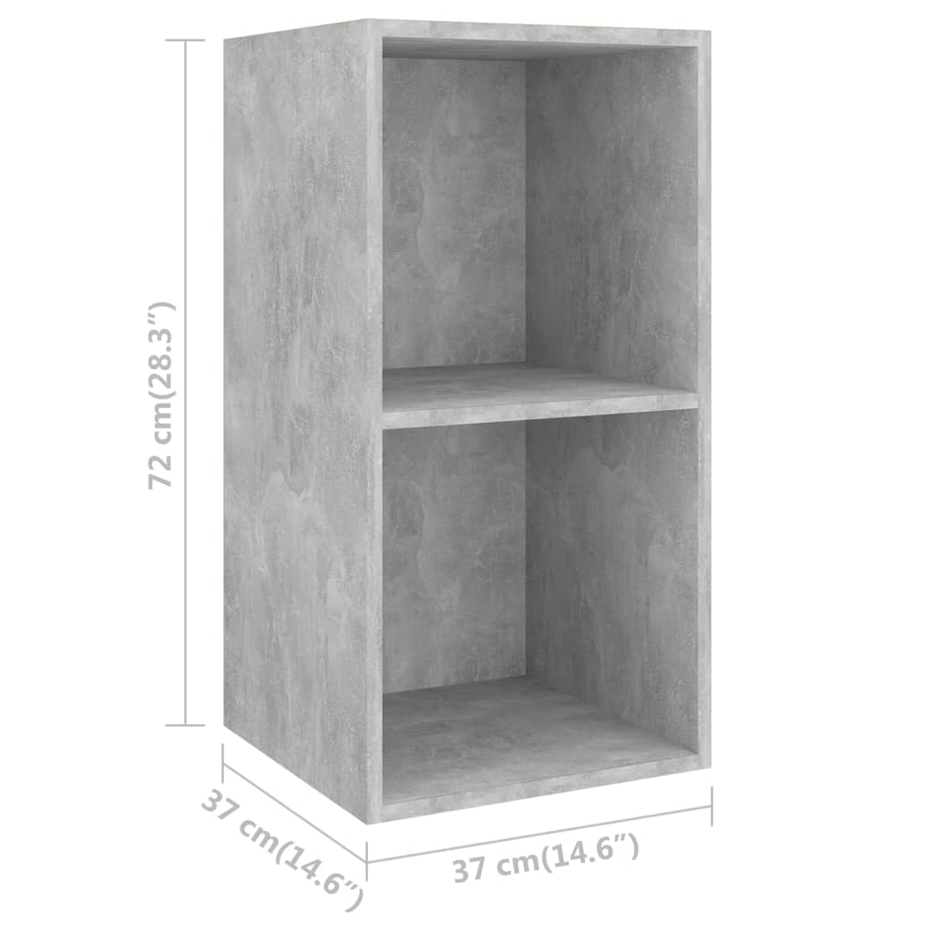 TV wall cabinet concrete grey 37x37x72 cm wood material
