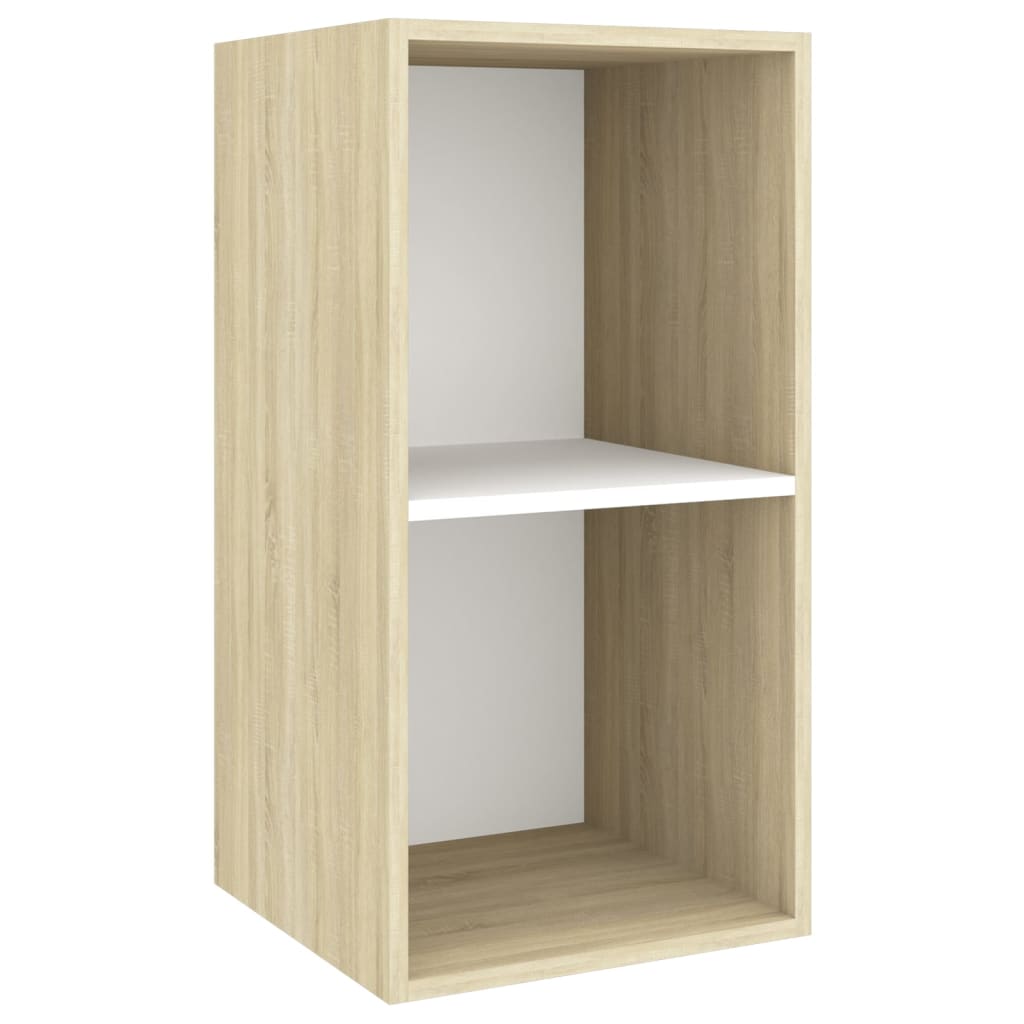 TV-Wandschrank Sonoma-Eiche und Weiß 37x37x72 cm Holzwerkstoff