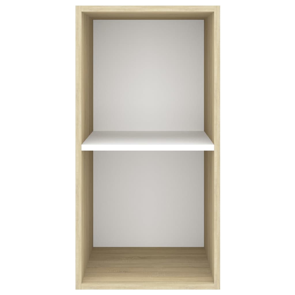 TV-Wandschrank Sonoma-Eiche und Weiß 37x37x72 cm Holzwerkstoff