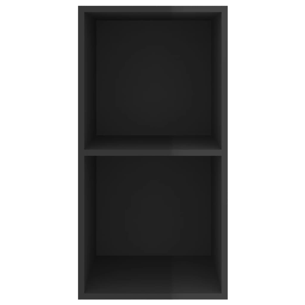 Meuble TV mural noir brillant 37x37x72 cm en bois