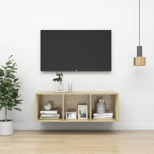 Meuble TV mural chêne Sonoma 37x37x107 cm matériau bois