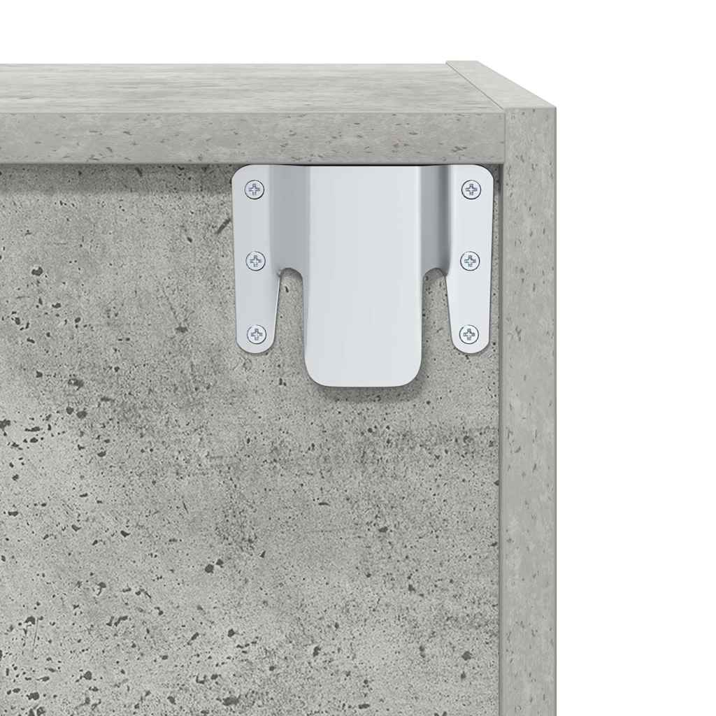 TV-Wandschrank Betongrau 37x37x107 cm Holzwerkstoff