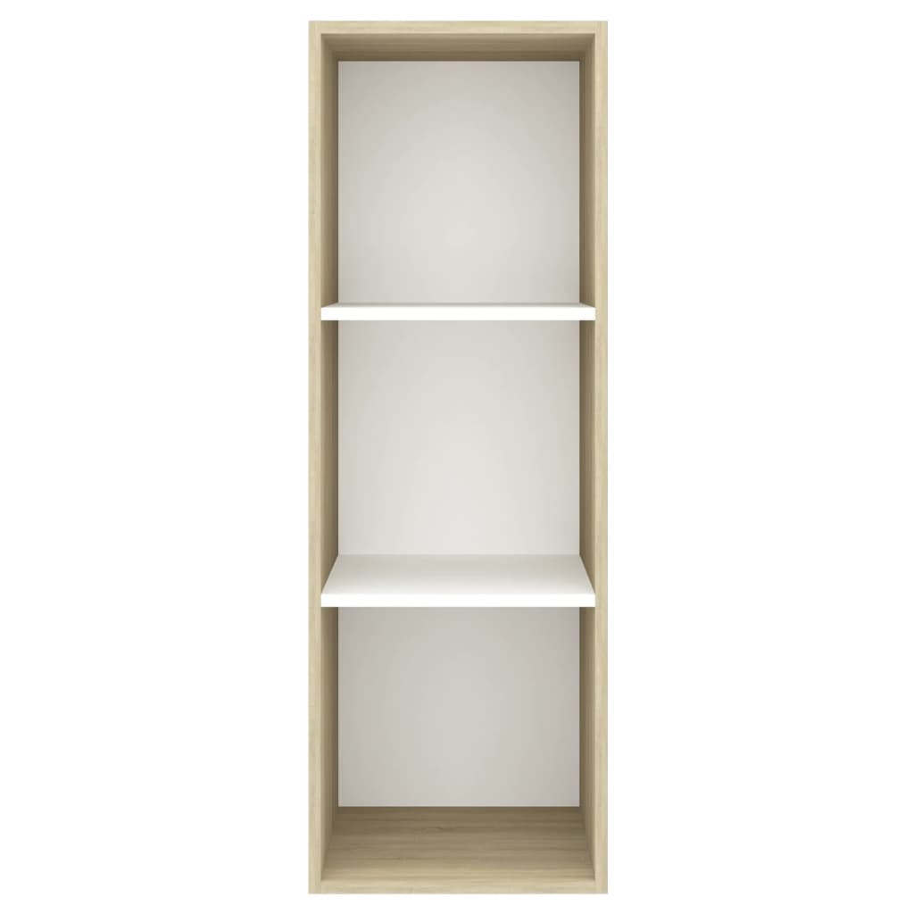 TV-Wandschrank Sonoma-Eiche und Weiß 37x37x107 cm Holzwerkstoff