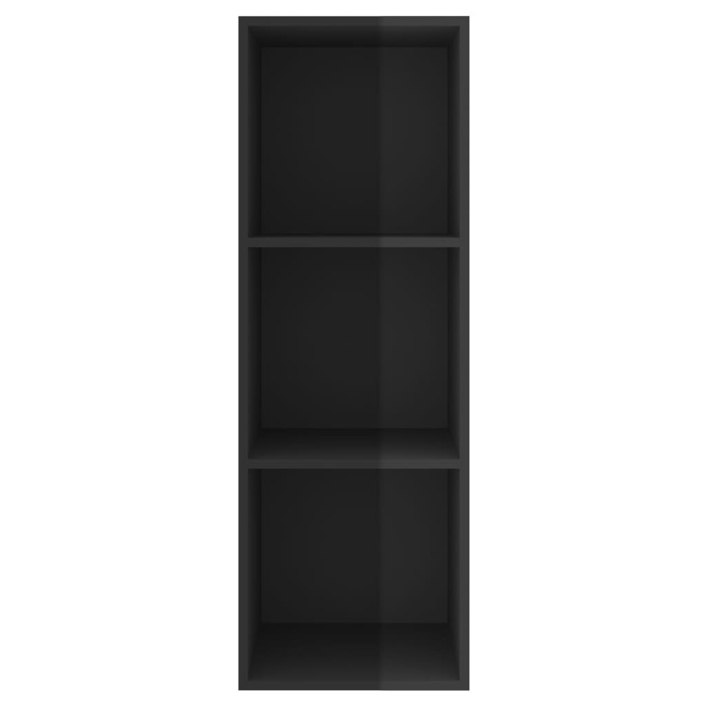 Meuble TV mural noir brillant 37x37x107 cm en bois