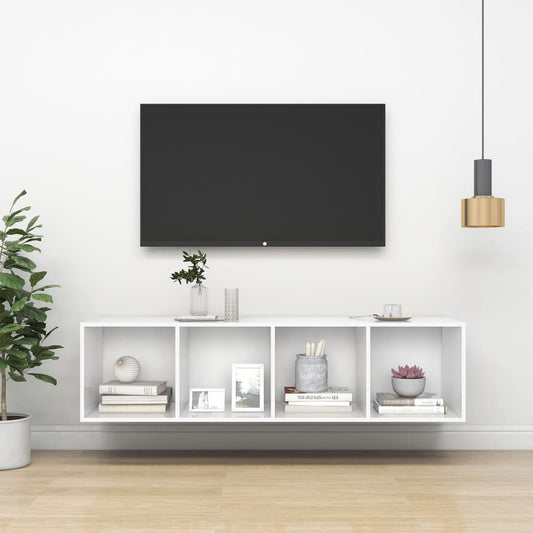 Meuble TV mural blanc 37x37x142,5 cm en matériau à base de bois