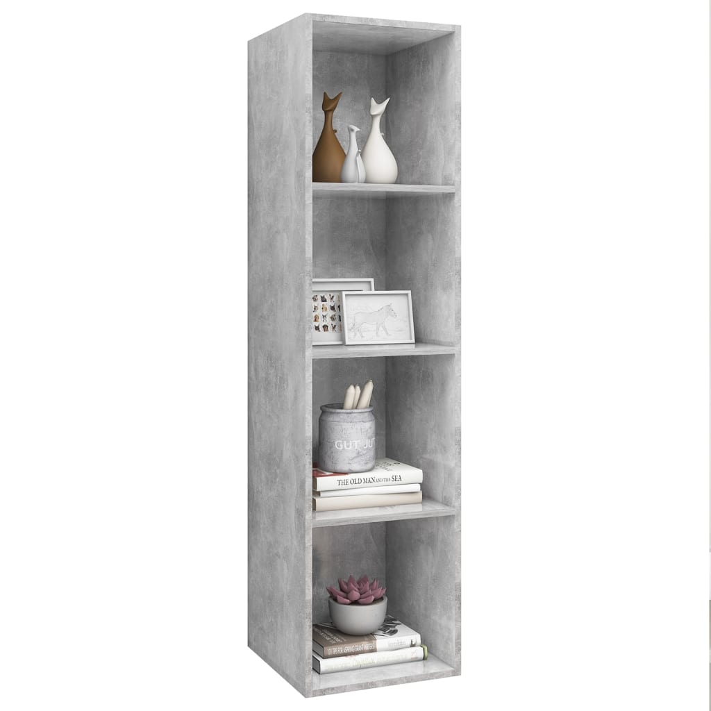 TV wall cabinet concrete grey 37x37x142.5 cm wood-based material