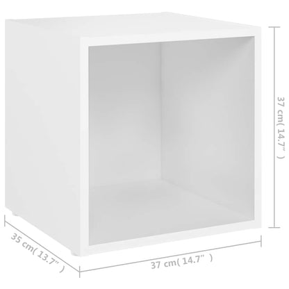 TV-Schränke 2 Stk. Weiß 37x35x37 cm Holzwerkstoff