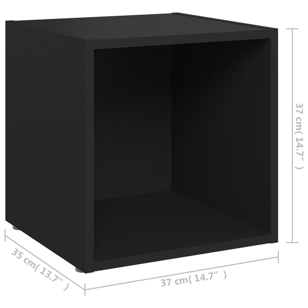 Meubles TV 4 pcs. Noir 37x35x37 cm matériau bois