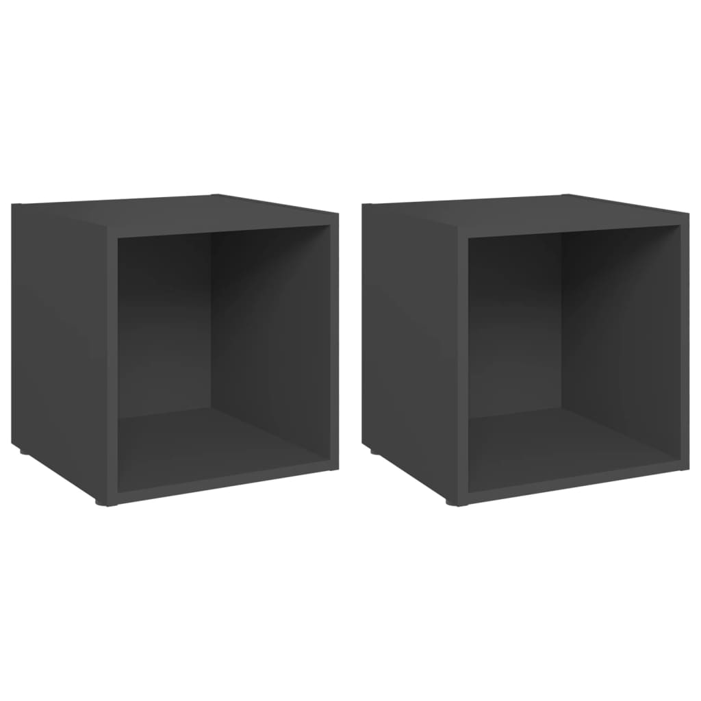 Meubles TV 2 pcs. Gris 37x35x37 cm matériau bois