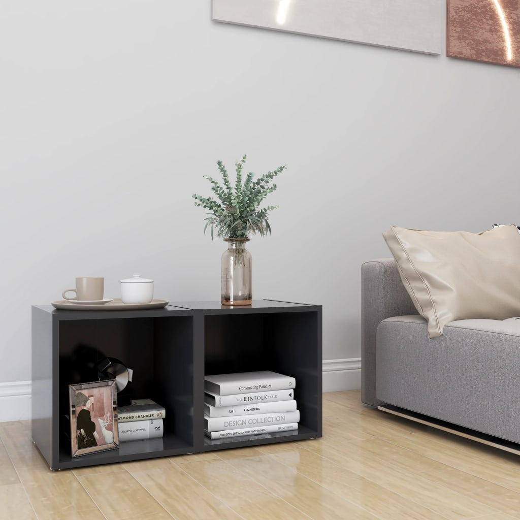 Meubles TV 2 pcs. Gris 37x35x37 cm matériau bois