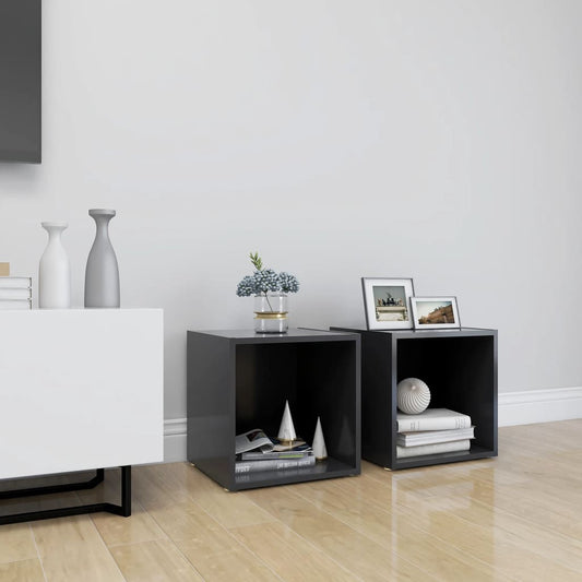 Meubles TV 2 pcs. Gris 37x35x37 cm matériau bois